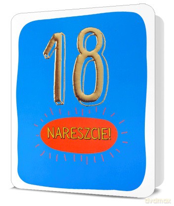 Karnet STAR 18-te urodziny niebieskie