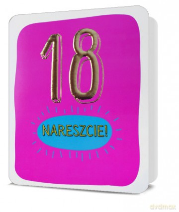 Karnet STAR 18-te urodziny różowe
