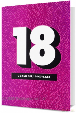 Karnet STAR 18-te urodziny różowe K.STAR-64