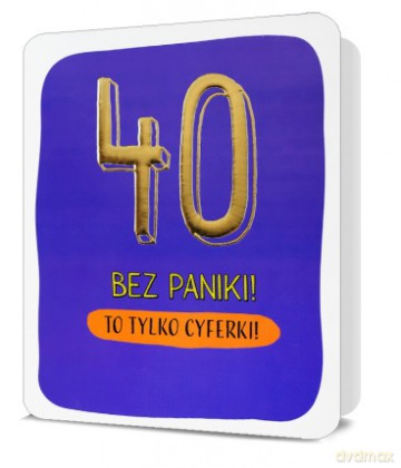 Karnet STAR 40-te urodziny fioletowe