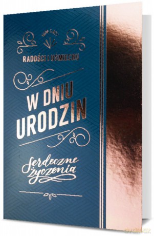 Karnet star Urodziny męskie, miedziane K.STAR-103