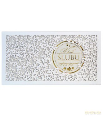 Karnet Ślub ażurowe kwiaty PM-103