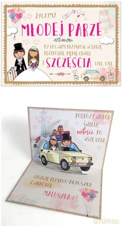 Karnet Ślub PU-002 Młodej Parze
