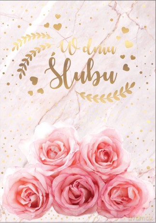 Karnet ślub róże na marmurkowym tle PR-086