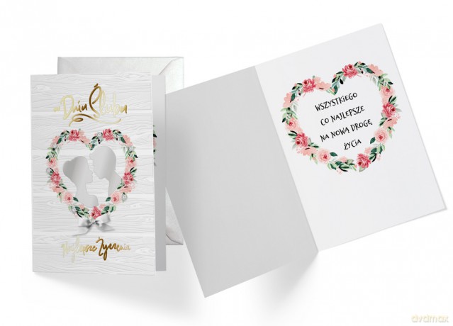 Karnet Ślub W dniu Ślubu Najlepsze Życzenia DK-758