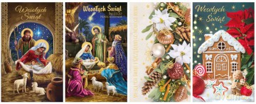 Karnet świąteczny BN LOBK religijny lub świecki (19x11,5cm) mix