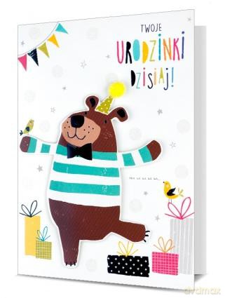 Karnet Twoje urodzinki miś HM200-1658
