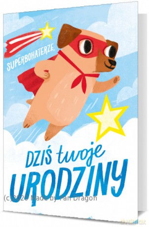 Karnet Urodziny dziecięce - super pies K.B6-1822