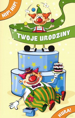 Karnet Urodziny klauny