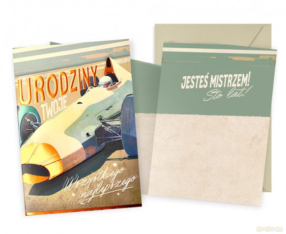 Karnet Urodziny męskie, wyścigówka DK-1074