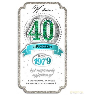 Karnet W dniu 40 Urodzin PM Rok 1979 srebro