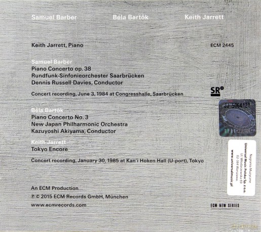 Keith Jarrett: Barber/Bartok [CD]