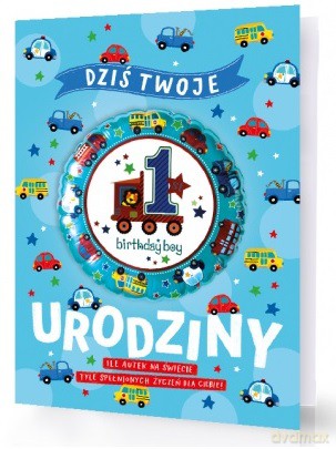 Karnet XXL Roczek niebieski (karnet z naklejką)