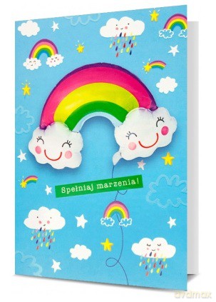 Karnet z balonem Tęcza K.BALLOON-15