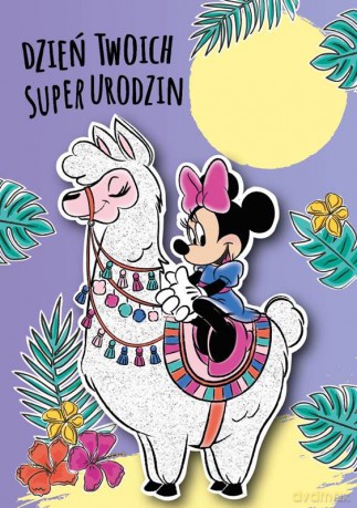 Karnet z naklejaną cyfrą Minnie Mouse