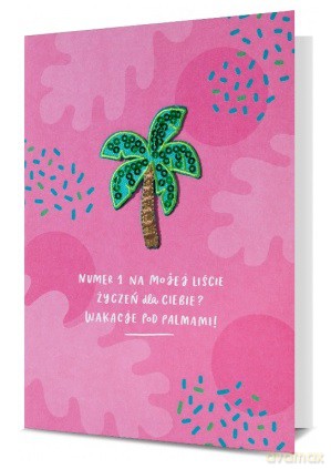 Karnet z naszywką - palma K.GIFT-188