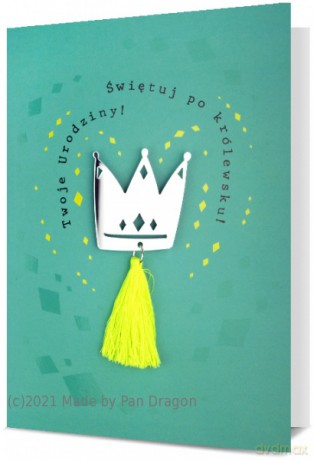 Karnet z przypinką Urodziny B6 GIFT - Korona K.GIFT-236