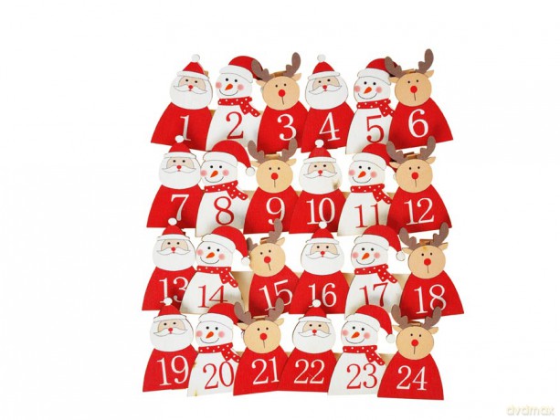 Klamerka drewniana na kalendarz adwentowy figurki