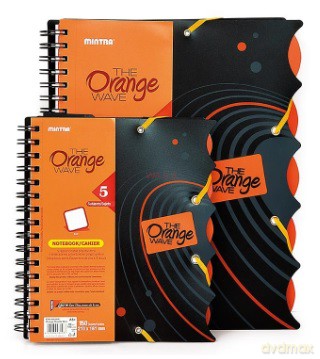 Kołonotatnik Orange Double Wire A5+/150k. kratka przekładki 5x30