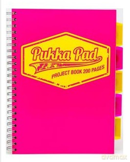 Kołozeszyt Pukka Pad Project Book Neon A4 200k kratka różowy