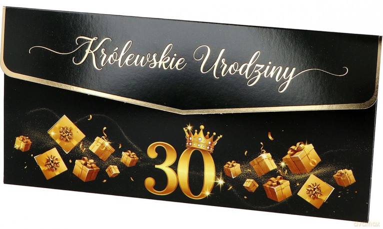 Koperta 30 Urodziny złocona mix