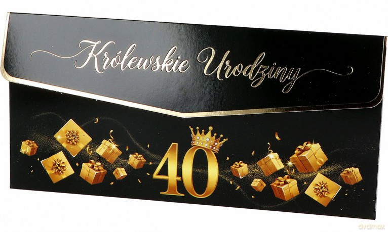 Koperta 40 Urodziny złocona mix