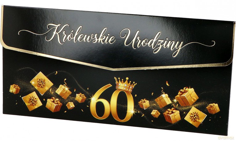 Koperta 60 Urodziny złocona mix