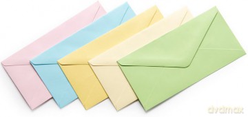 Koperta 80X160mm satynowana mix kolorów pastelowych 130g 50szt op.