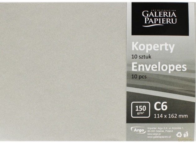 Koperta C6 Pearl jasnosrebrny 150g/m2 10szt 280240