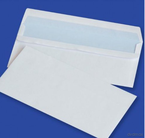 Koperta DL SK (110x220mm) biała poddruk niebieski 25szt/opak