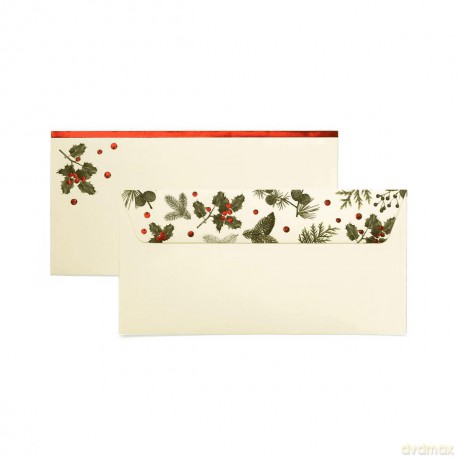 Koperta DL świąteczna Festive kremowa 120g/m2 op/10szt. 280123