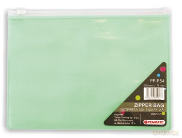 Koperta na zamek A5 PP-F54 zielona