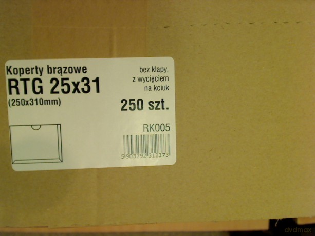 Koperty RTG 260x320 brązowe z wycięciem na kciuk op. 250 sztuk