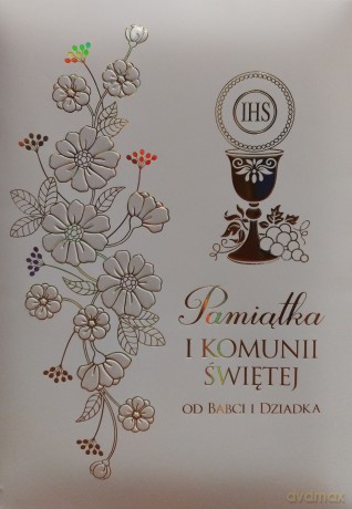 Książeczka A5 Komunia św. holograf od Babci i Dziadka mix