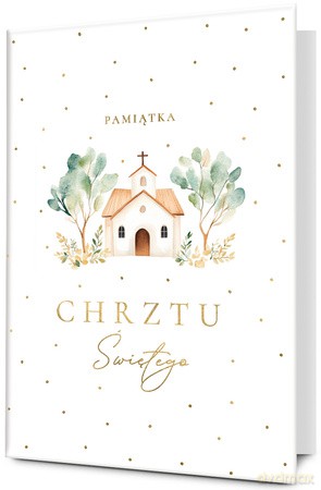 Książeczka Chrzest biała, kościół