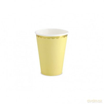 Kubeczki jasny żółty, 220ml, op.6szt