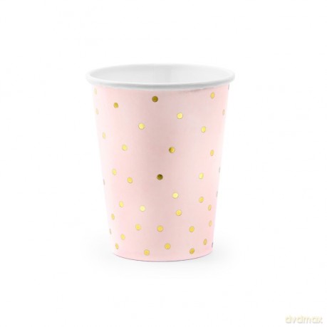 Kubeczki Kropki, jasny róż, 260ml: 1op./6szt.