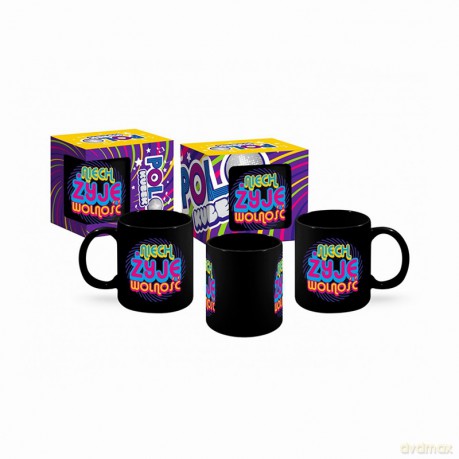 Kubek Boss 300ml czarny "Niech żyje wolność" - Polo