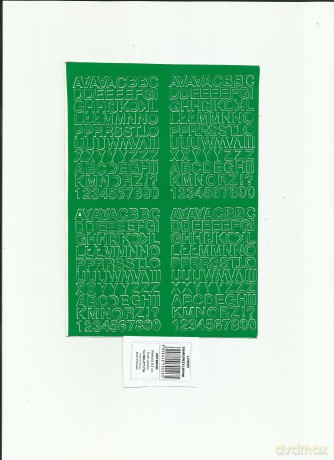 Litery samoprzylepne 0,7cm zielone