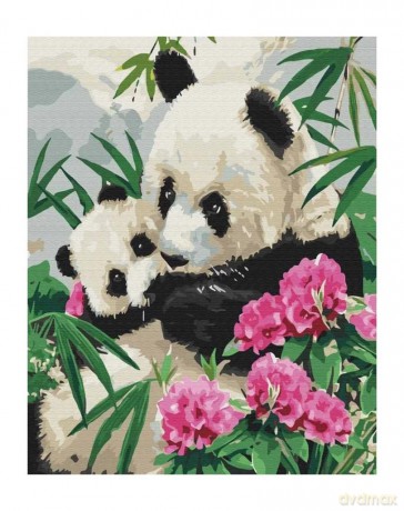 Malowanie po numerach - Mama panda 40x50cm