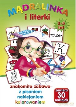 Malowanka edukacyjna z naklejkami Mądralinka A4 paczka = 10 egz.(2 wzory po 5 egz)
