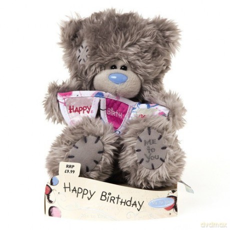 Miś 7 Z flagami. Happy Birthday