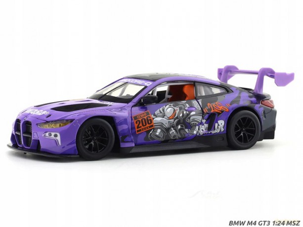 Model 1:24 BMW M4 GT3 Wasa fioletowy światło + dźwięk