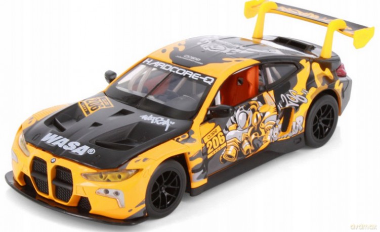 Model 1:24 BMW M4 GT3 Wasa żółty światło + dźwięk