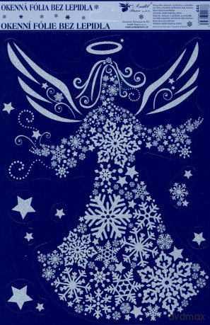 Naklejka 444 śnieżynka brokat 30x20cm