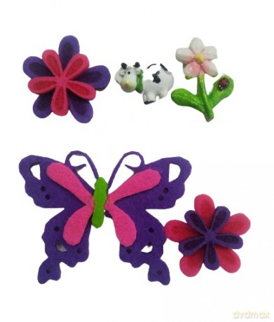 Naklejka filcowa motyl/ kwiaty