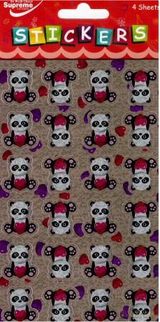 Naklejka Holograficzna - Panda MIX 4 arkusze