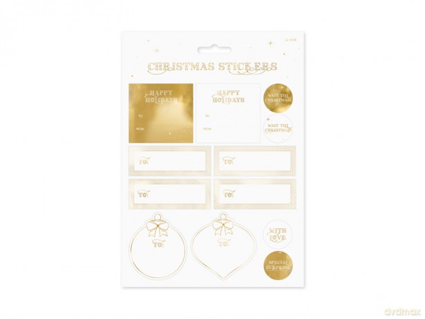 Naklejki Christmas, złoty 1op./10szt.