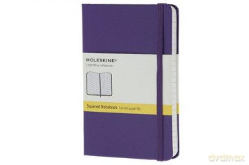 Notes classic Moleskine P fioletowy w kratkę w twardej oprawie 9x14cm (MOMM712H1)