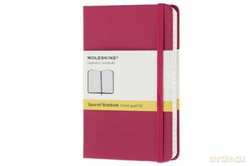 Notes classic Moleskine P magenta w kratkę w twardej oprawie 9x14cm (MOMM712D1)